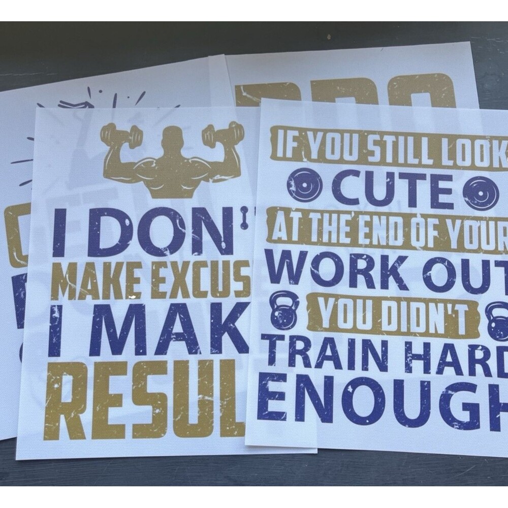 Inspirational Gym Quote Canvas Prints Wall Art Set of 4 Workout Decor